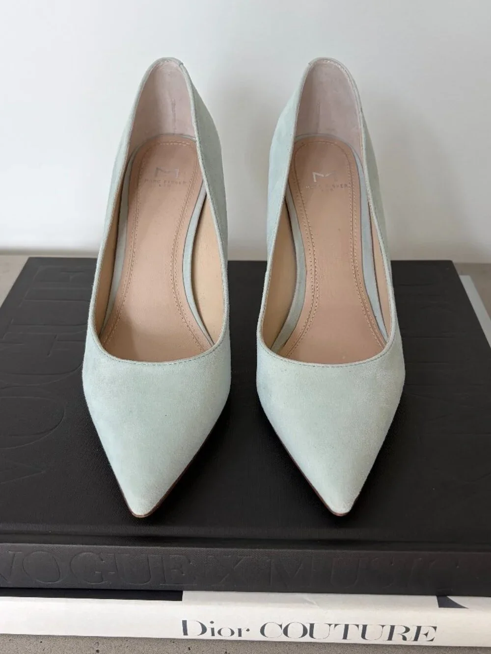Marc Fisher LTD Mint Green Suede Pointed Toe Heels 7.5
